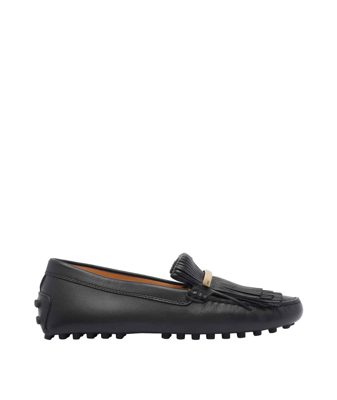 TOD'S Черные кожаные лоферы, фото 1