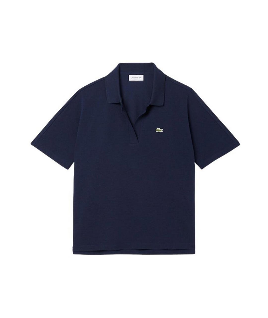 LACOSTE Темно-синяя хлопковая футболка, фото 1