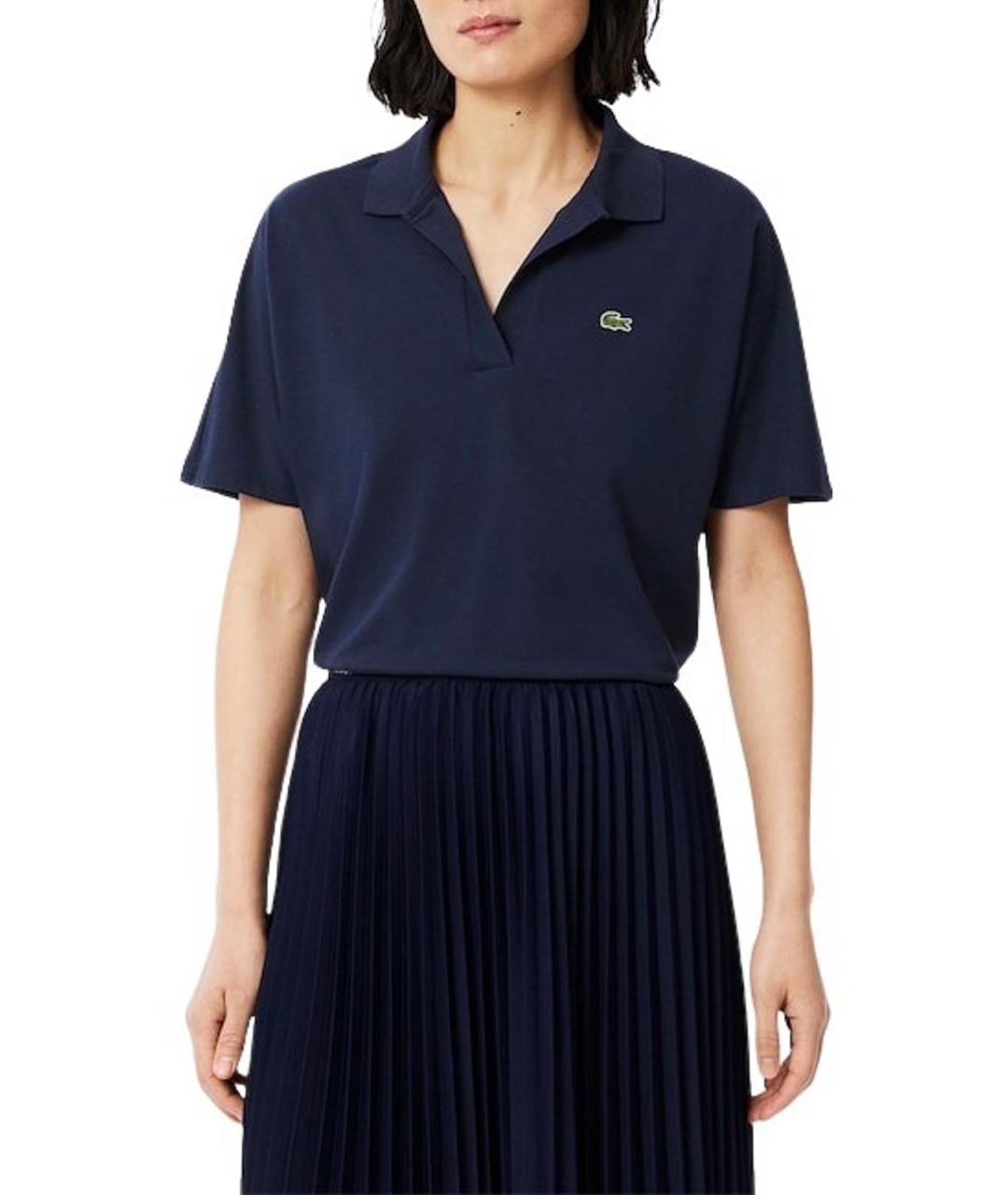 LACOSTE Темно-синяя хлопковая футболка, фото 2