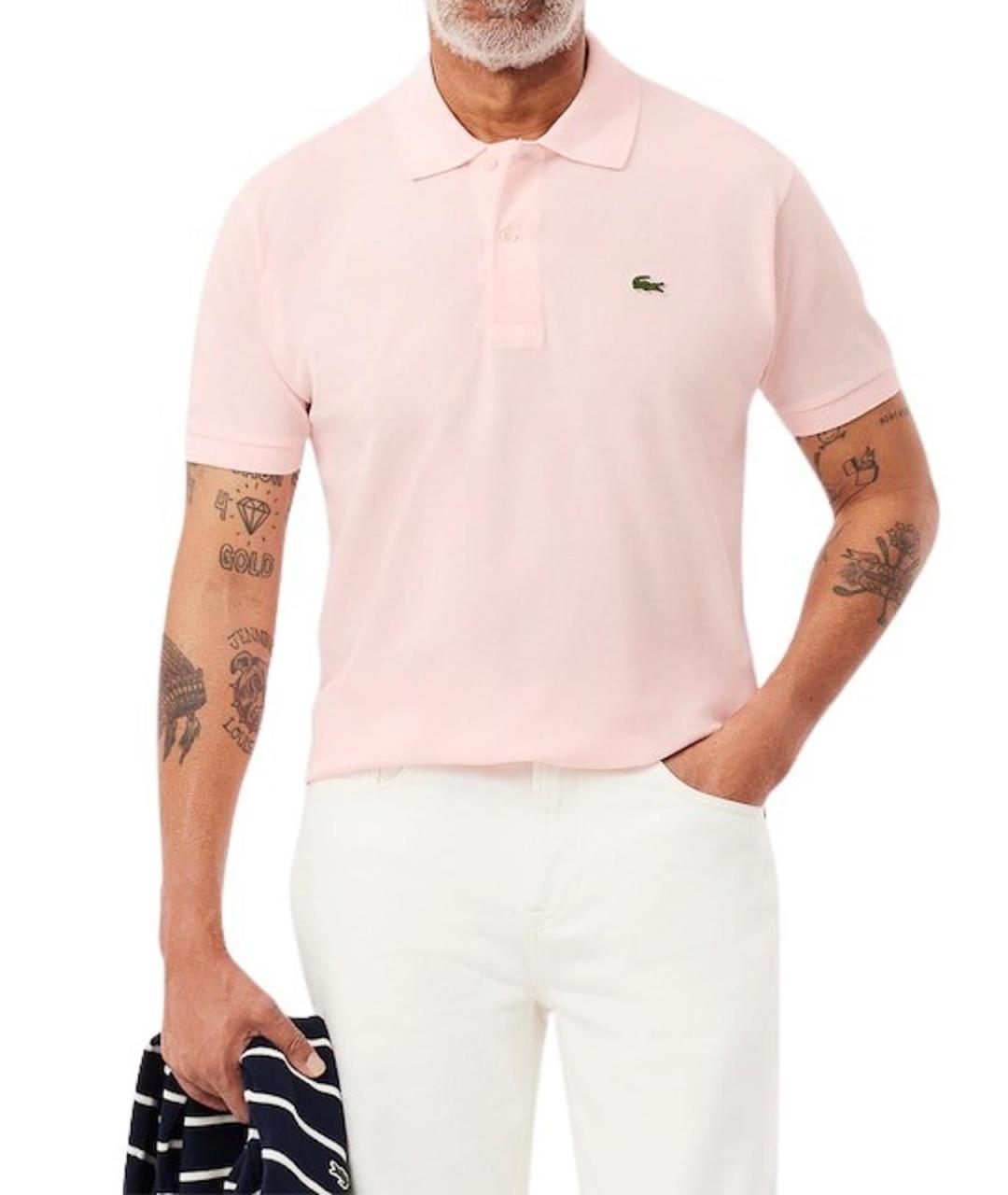 LACOSTE Розовое хлопковое поло с коротким рукавом, фото 2