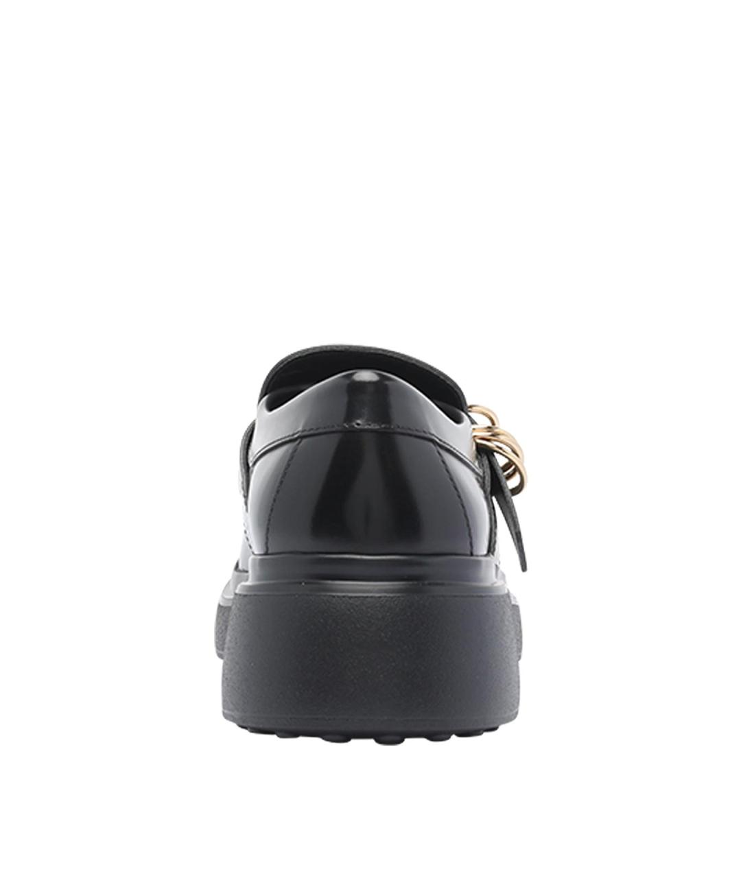 TOD'S Черные кожаные лоферы, фото 4