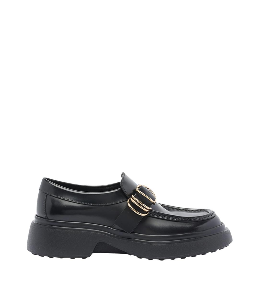TOD'S Черные кожаные лоферы, фото 1