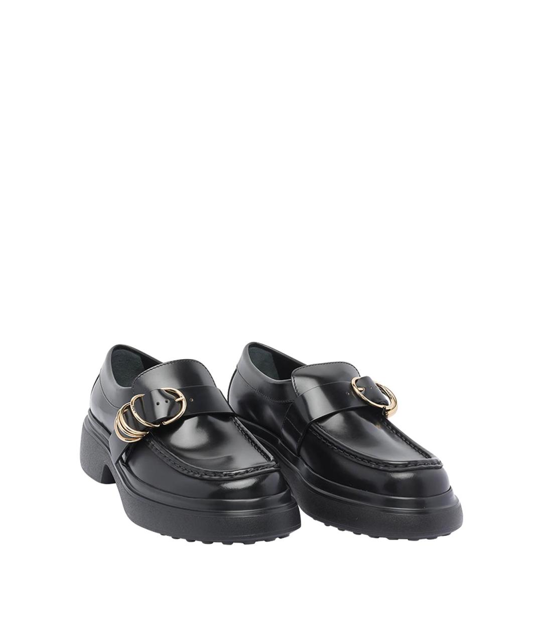 TOD'S Черные кожаные лоферы, фото 2