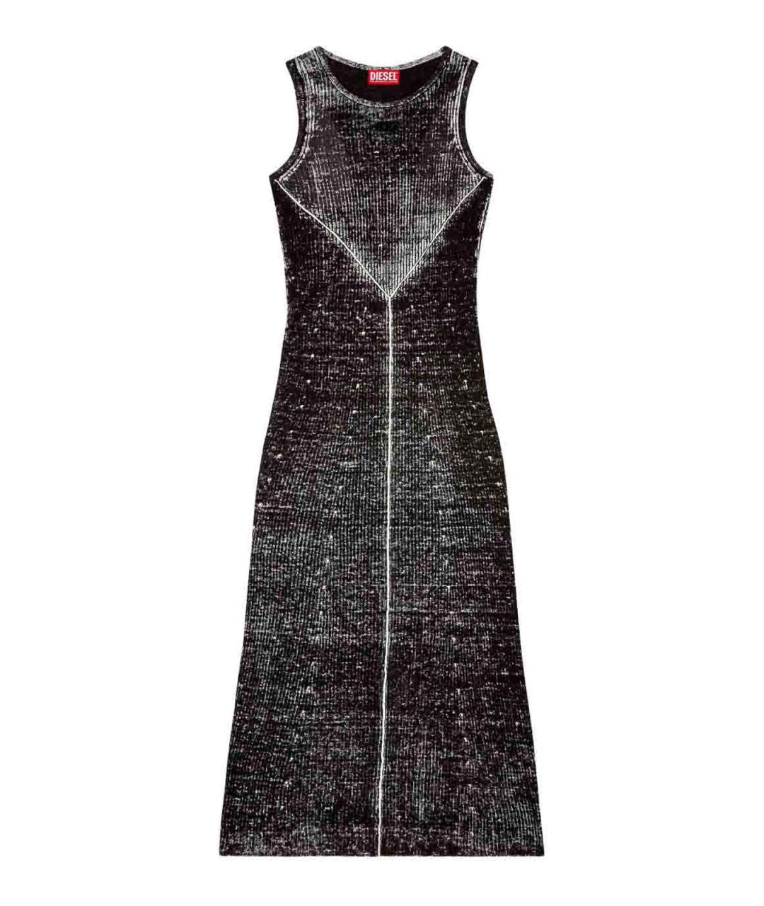 DIESEL Черное льняное повседневное платье, фото 1