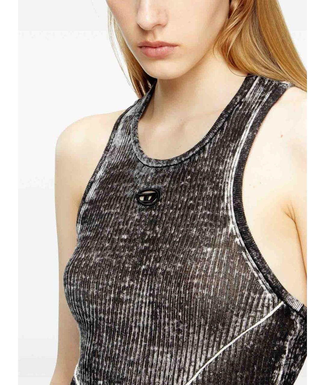 DIESEL Черное льняное повседневное платье, фото 5