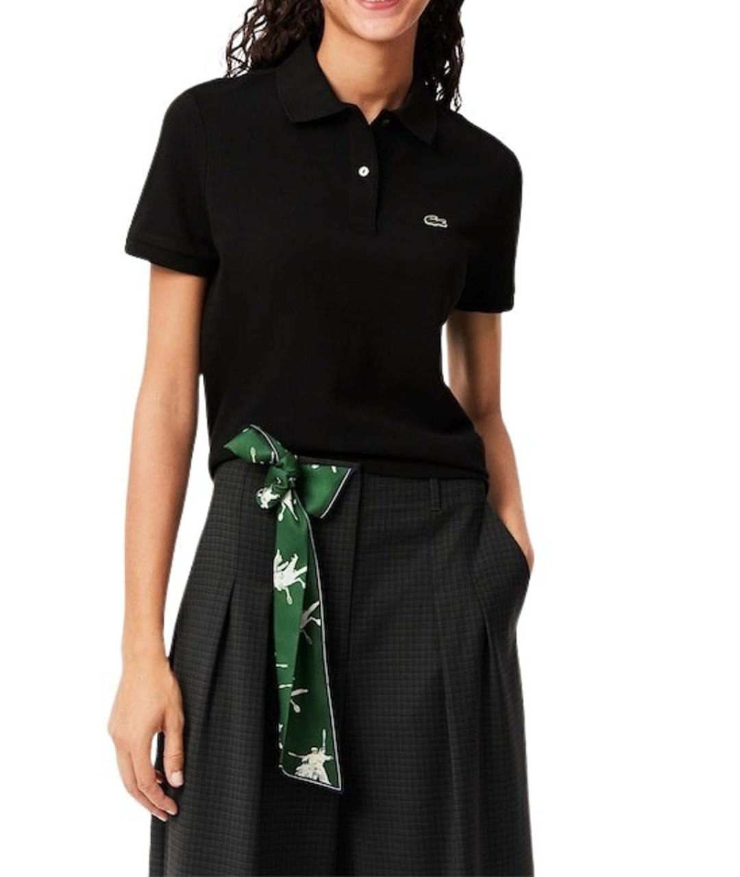 LACOSTE Черная хлопковая футболка, фото 2