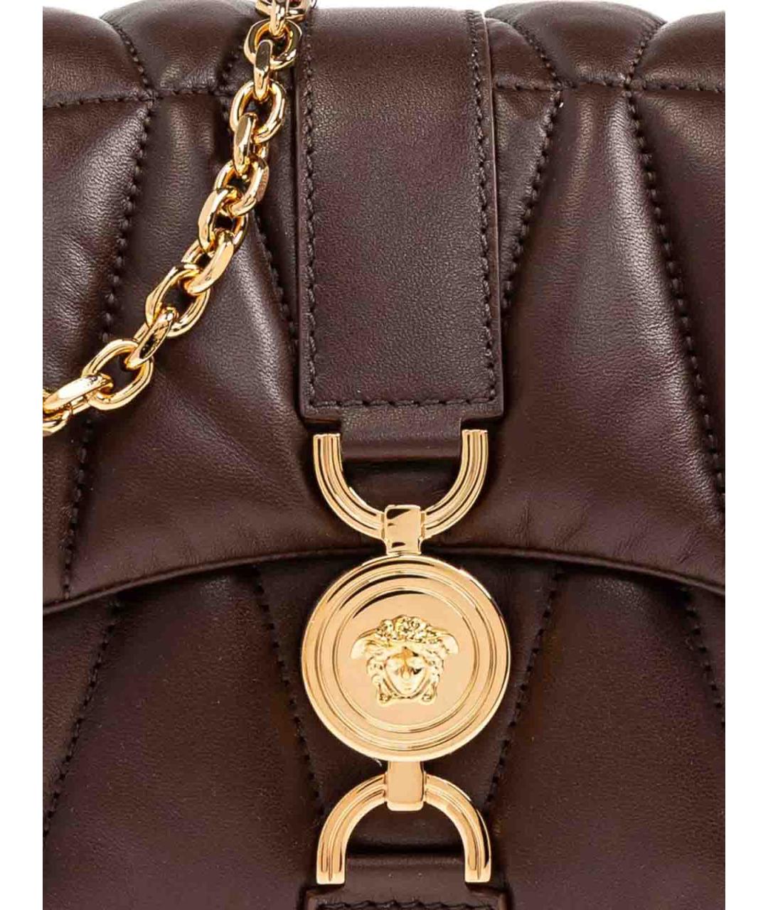 VERSACE Коричневая кожаная сумка через плечо, фото 3