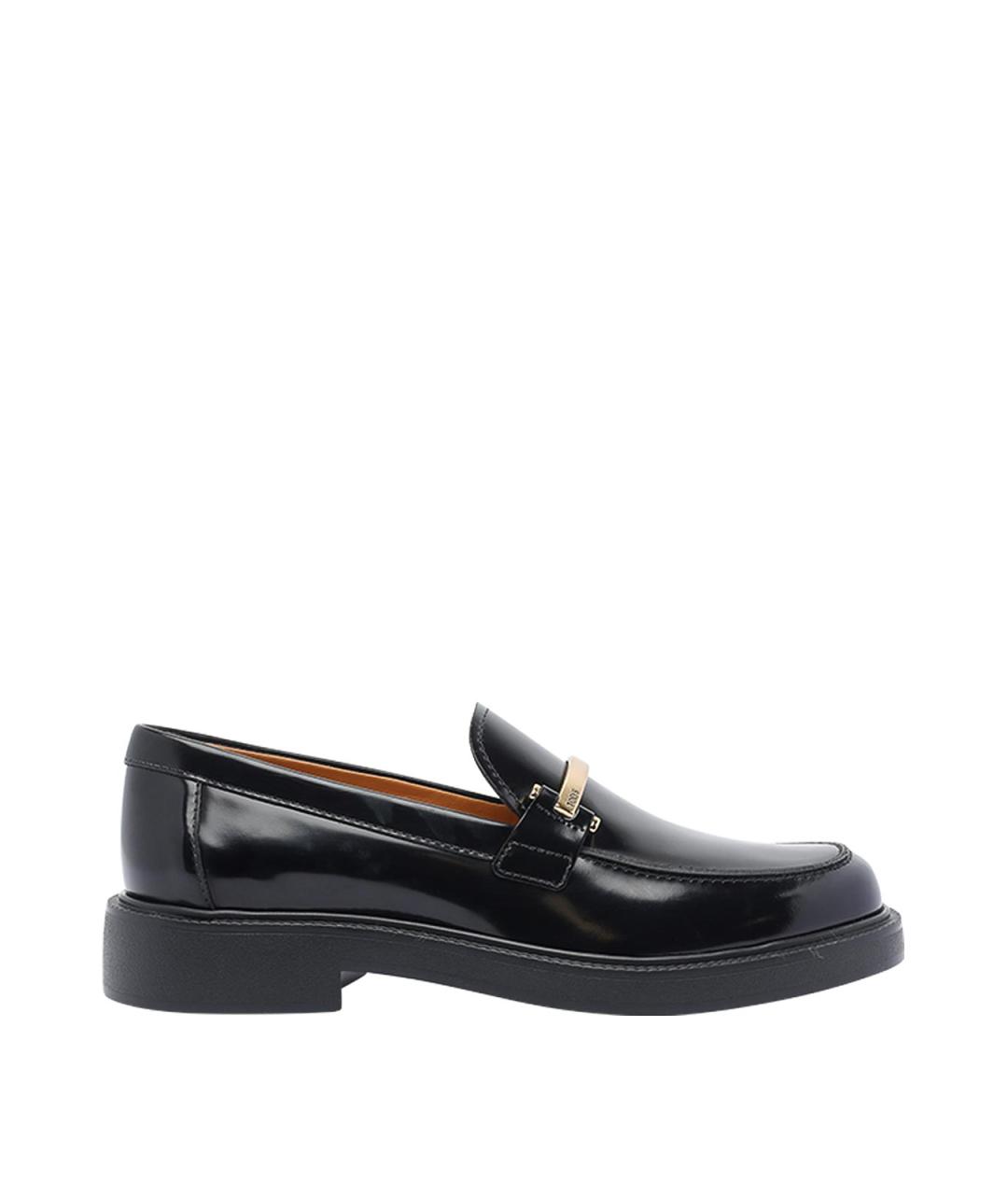 TOD'S Черные кожаные лоферы, фото 1