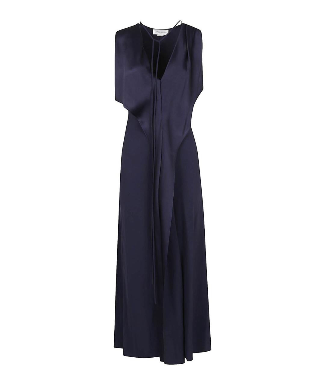 VICTORIA BECKHAM Синее ацетатное повседневное платье, фото 1