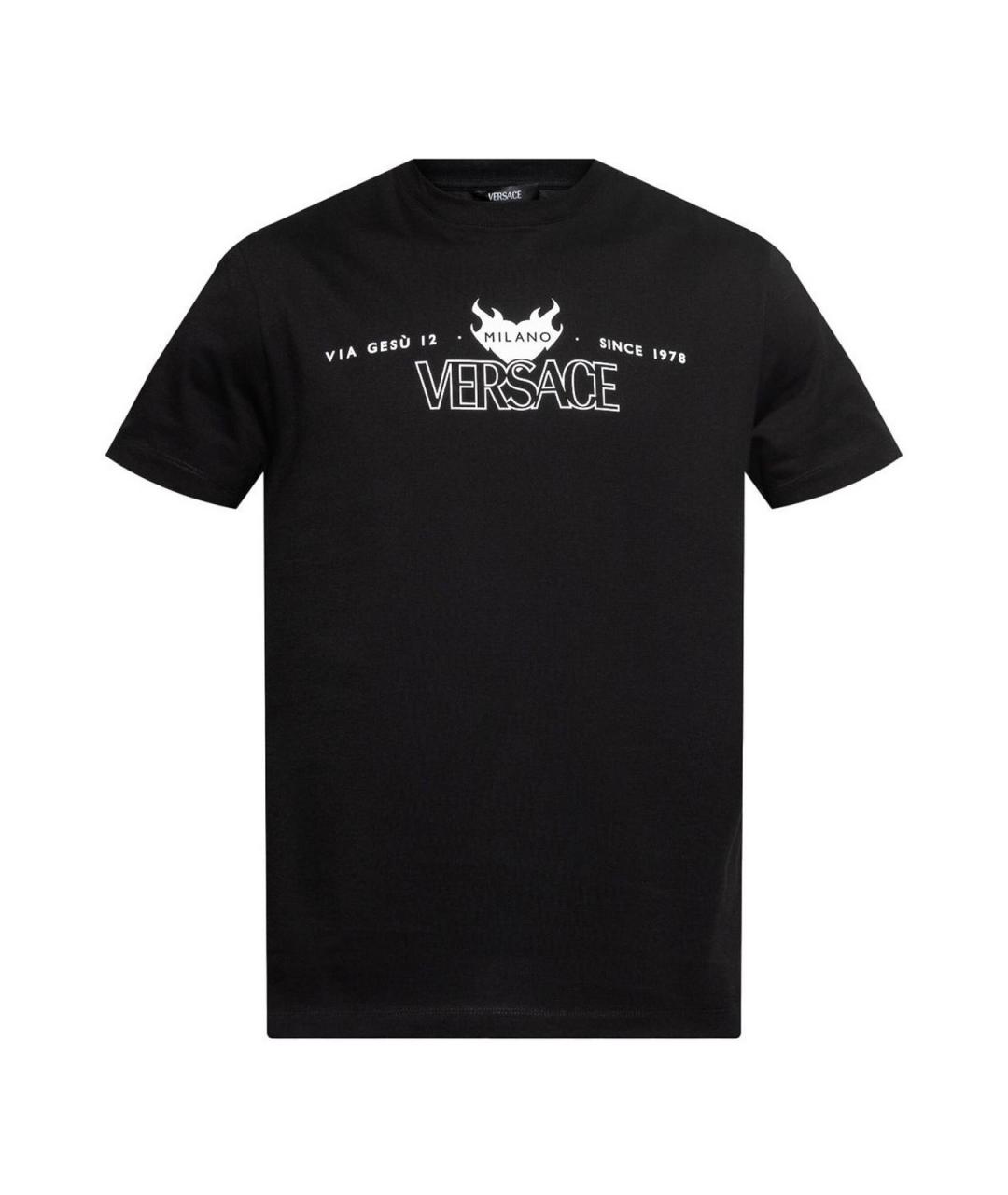VERSACE Черная хлопковая футболка, фото 1