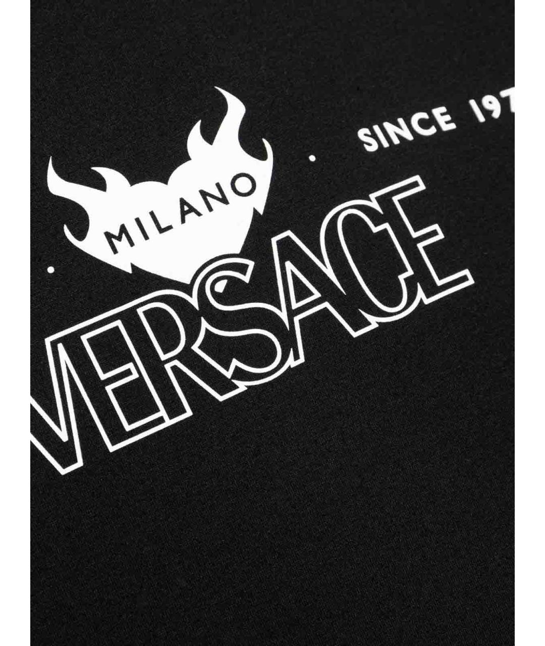 VERSACE Черная хлопковая футболка, фото 3