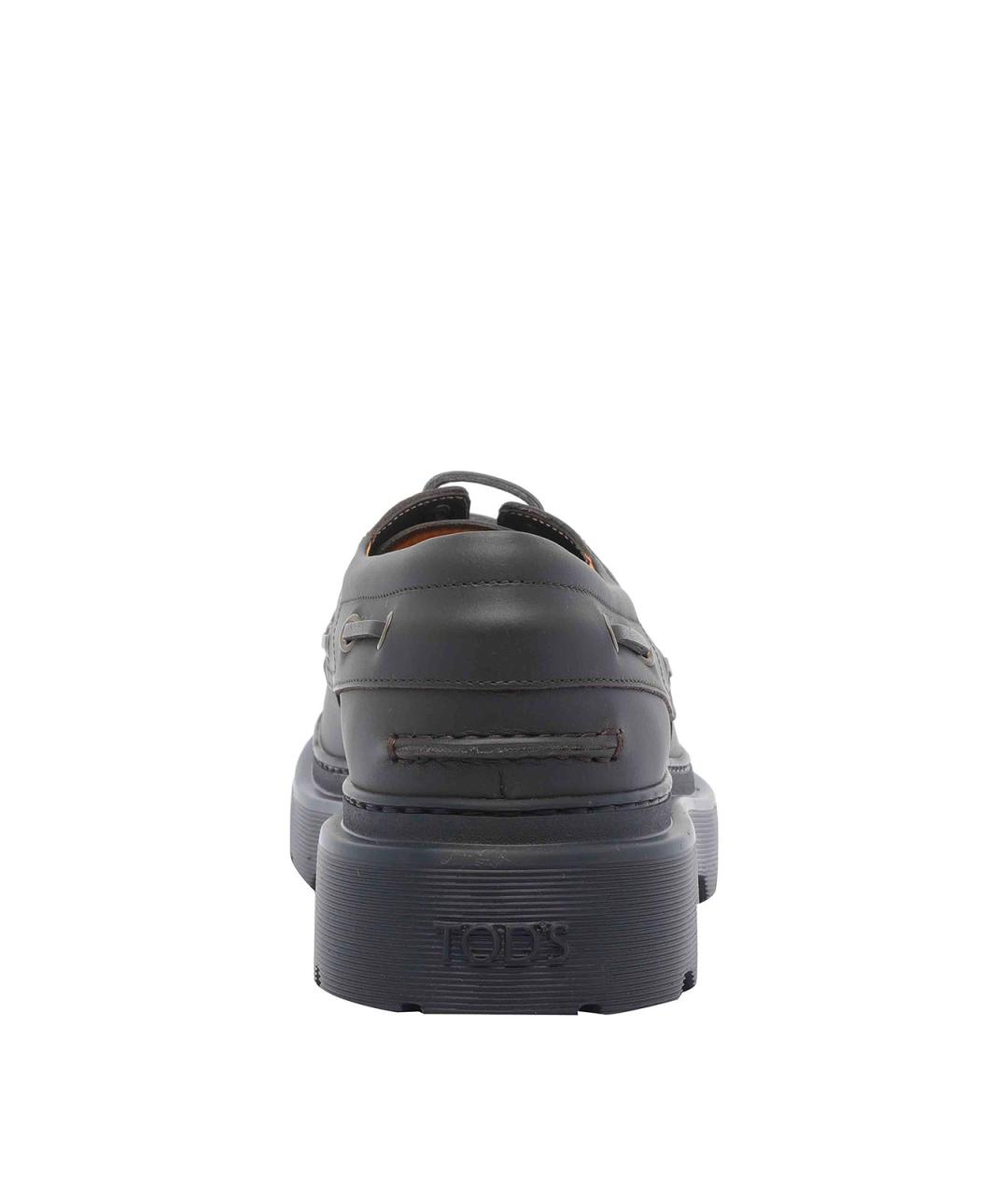TOD'S Черные кожаные лоферы, фото 4