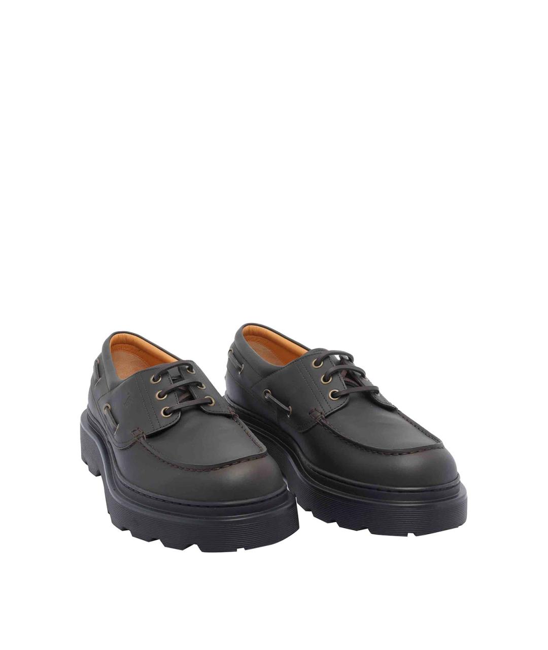 TOD'S Черные кожаные лоферы, фото 2