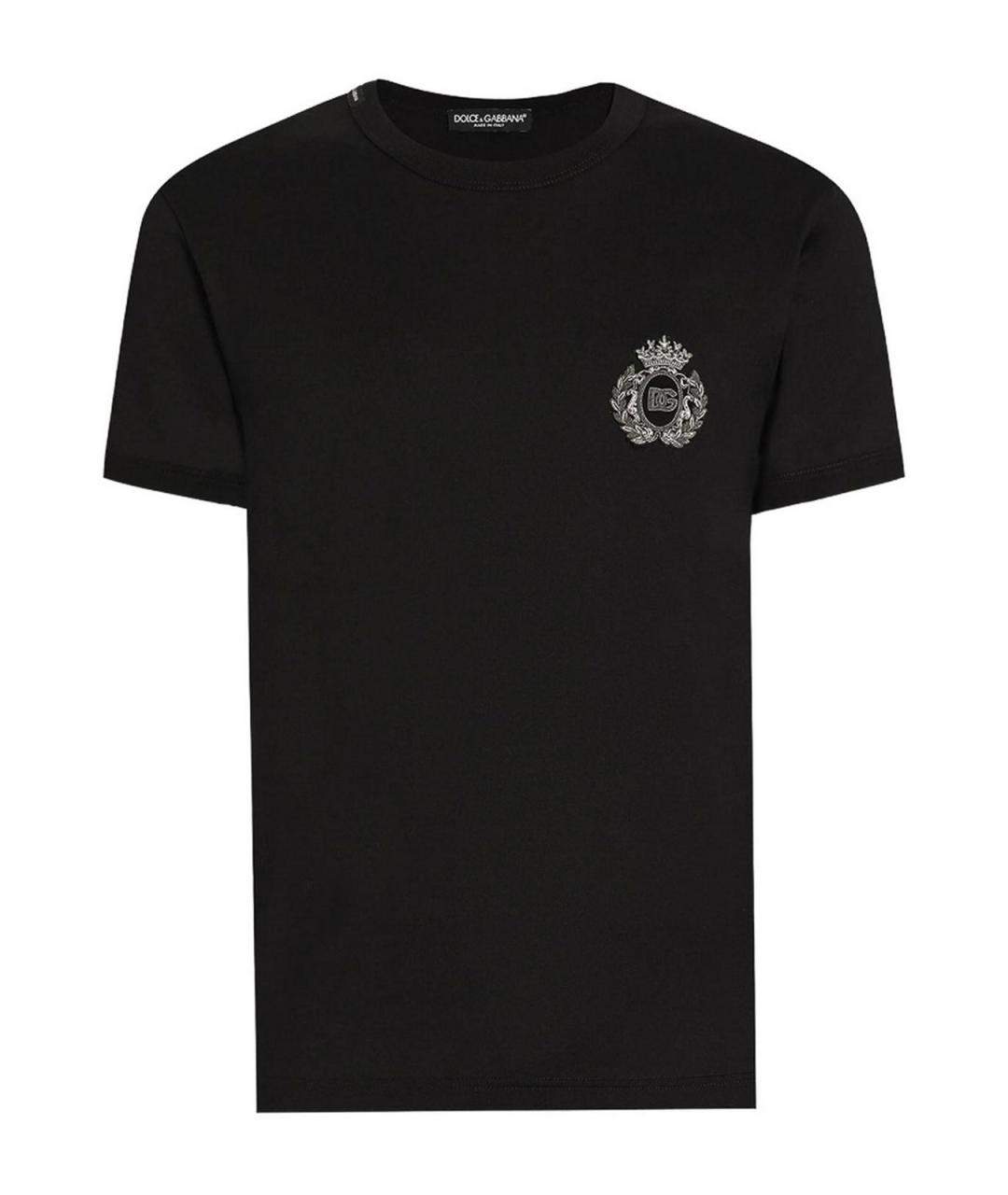 DOLCE&GABBANA Черная хлопковая футболка, фото 1