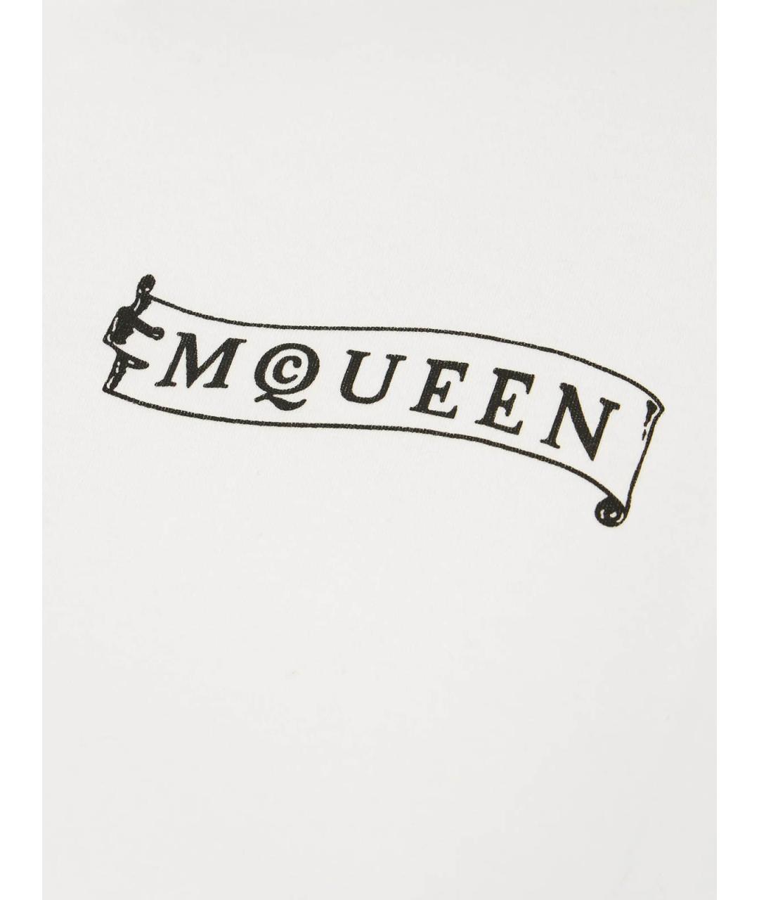ALEXANDER MCQUEEN Белая хлопковая футболка, фото 3