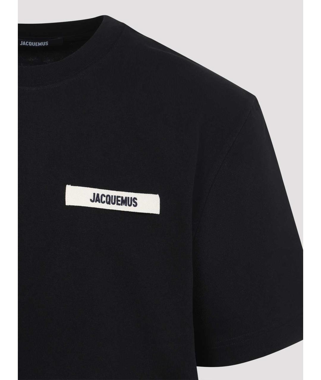 JACQUEMUS Черная хлопковая футболка, фото 3