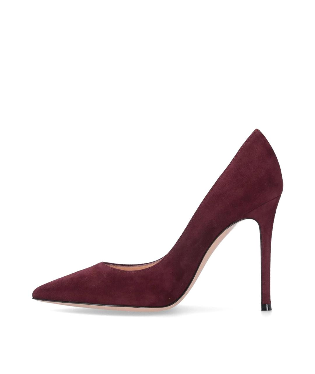 GIANVITO ROSSI Бордовые замшевые туфли, фото 3