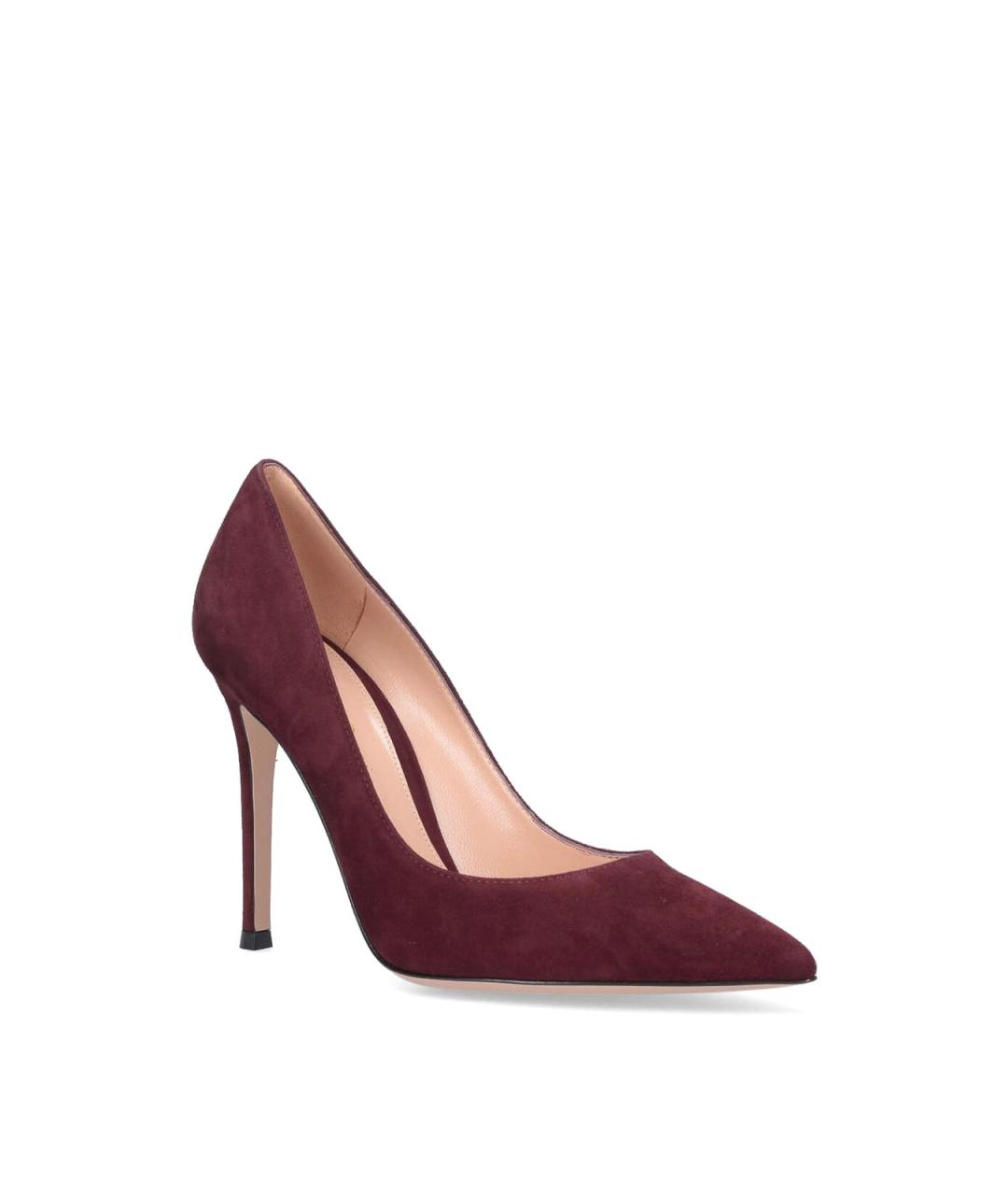 GIANVITO ROSSI Бордовые замшевые туфли, фото 2