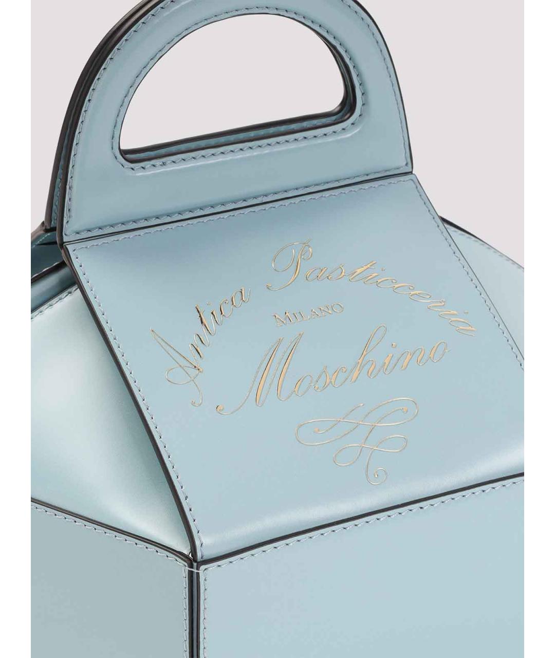 MOSCHINO Синяя кожаная сумка через плечо, фото 3