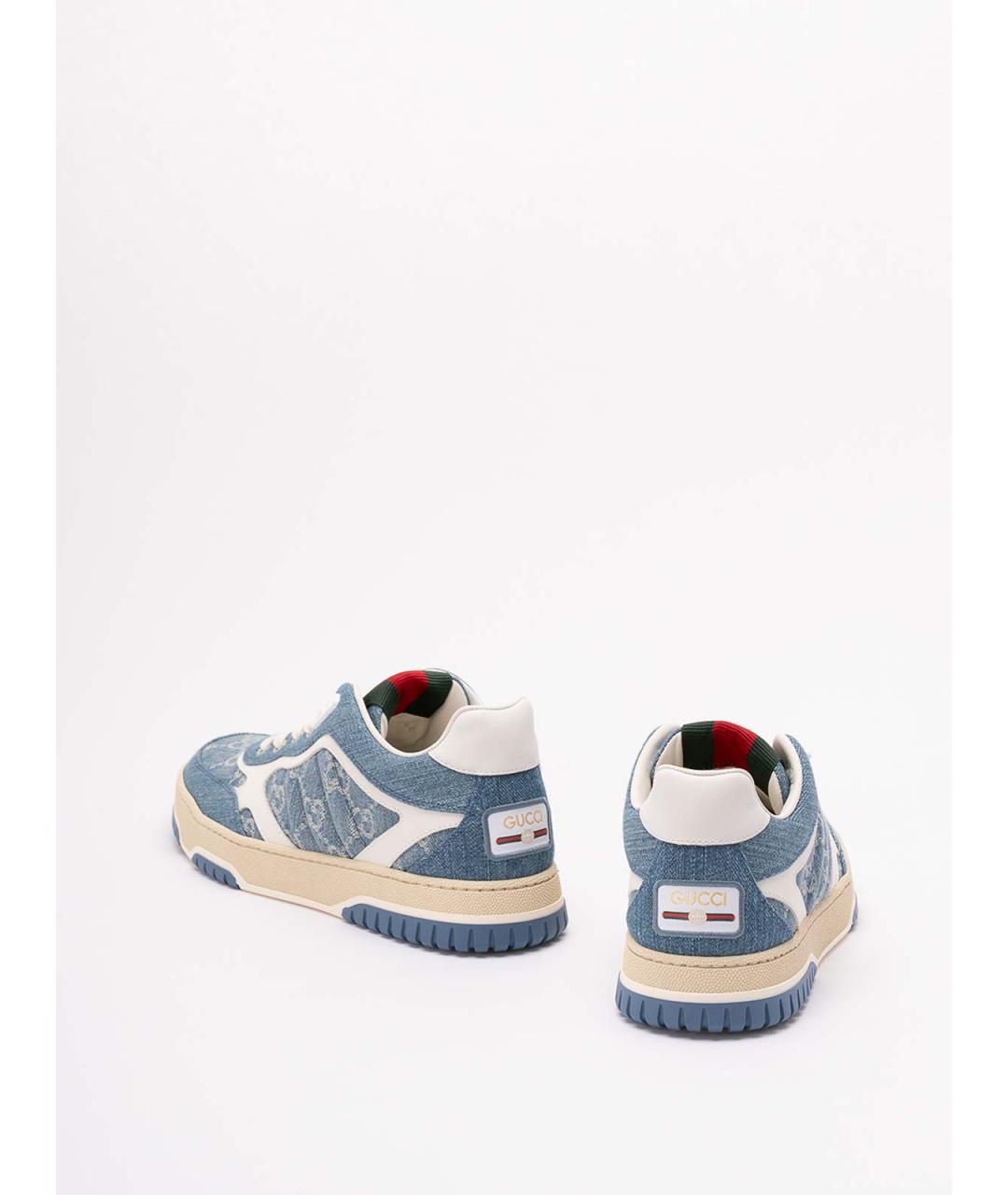 GUCCI Голубые текстильные кроссовки, фото 3