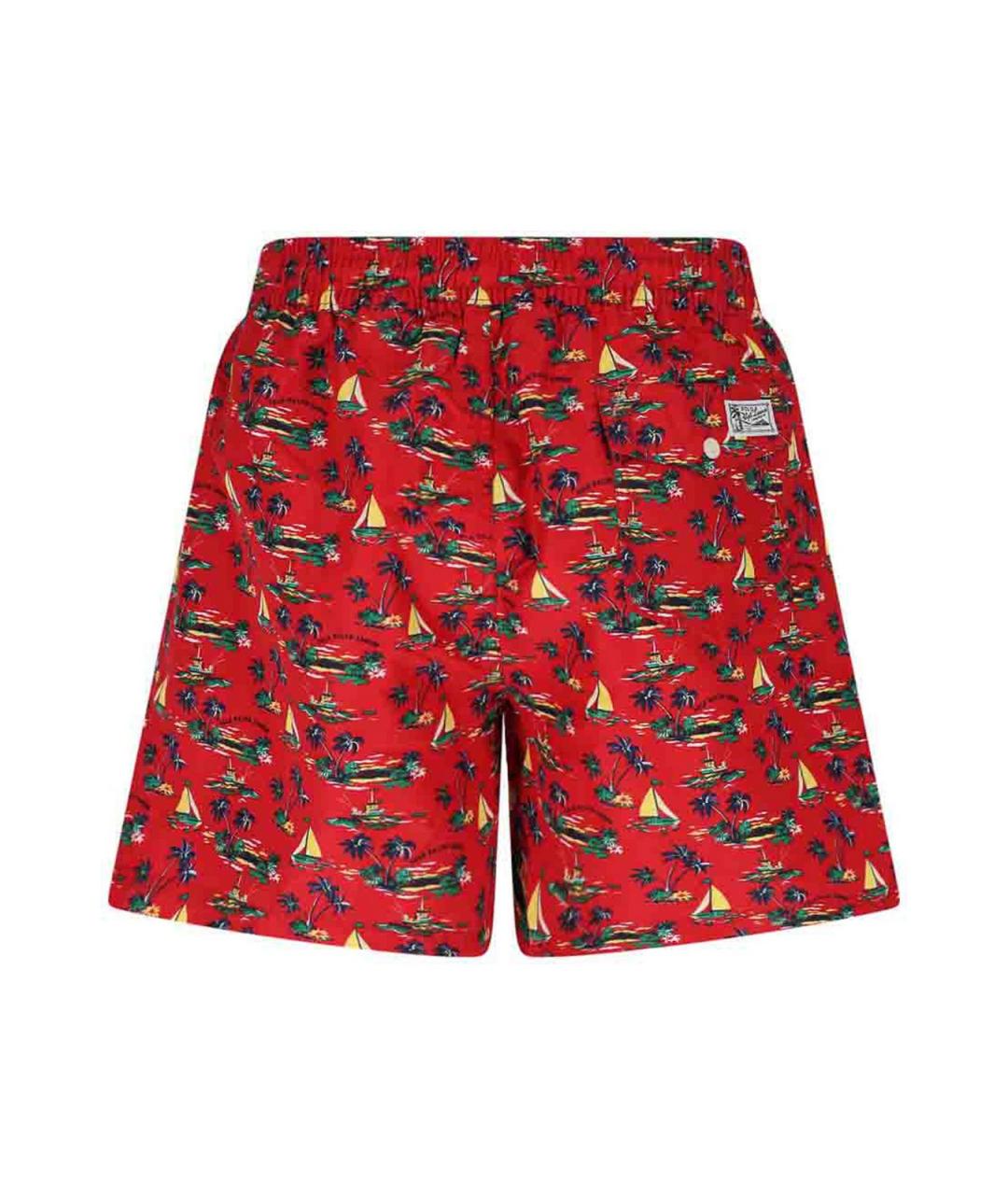 POLO RALPH LAUREN Красные полиэстеровые шорты, фото 2