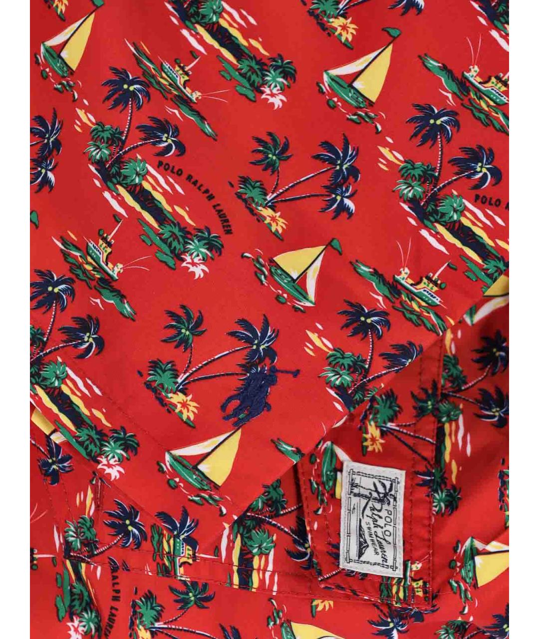 POLO RALPH LAUREN Красные полиэстеровые шорты, фото 3