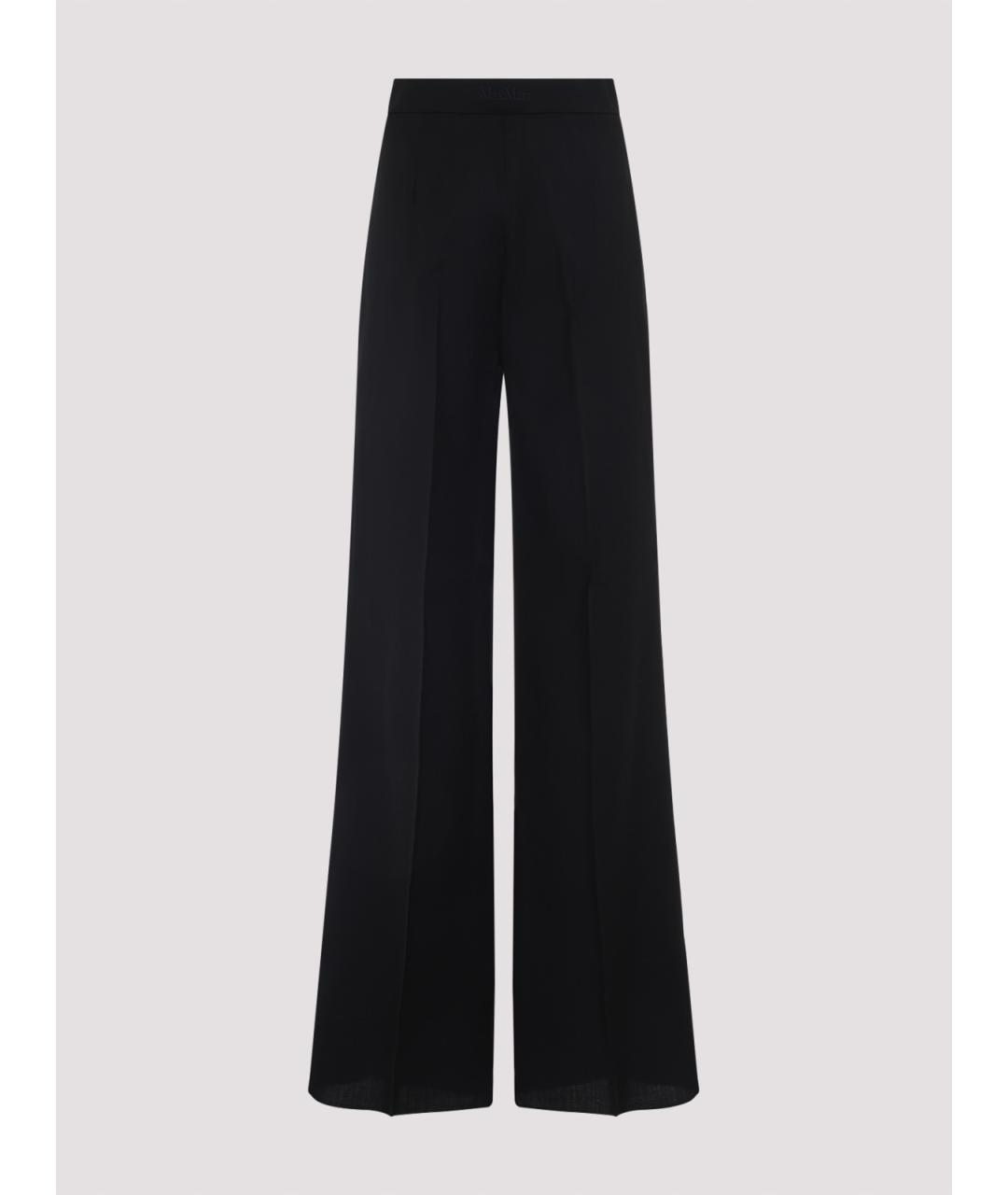 MAX MARA Черные шерстяные брюки широкие, фото 2