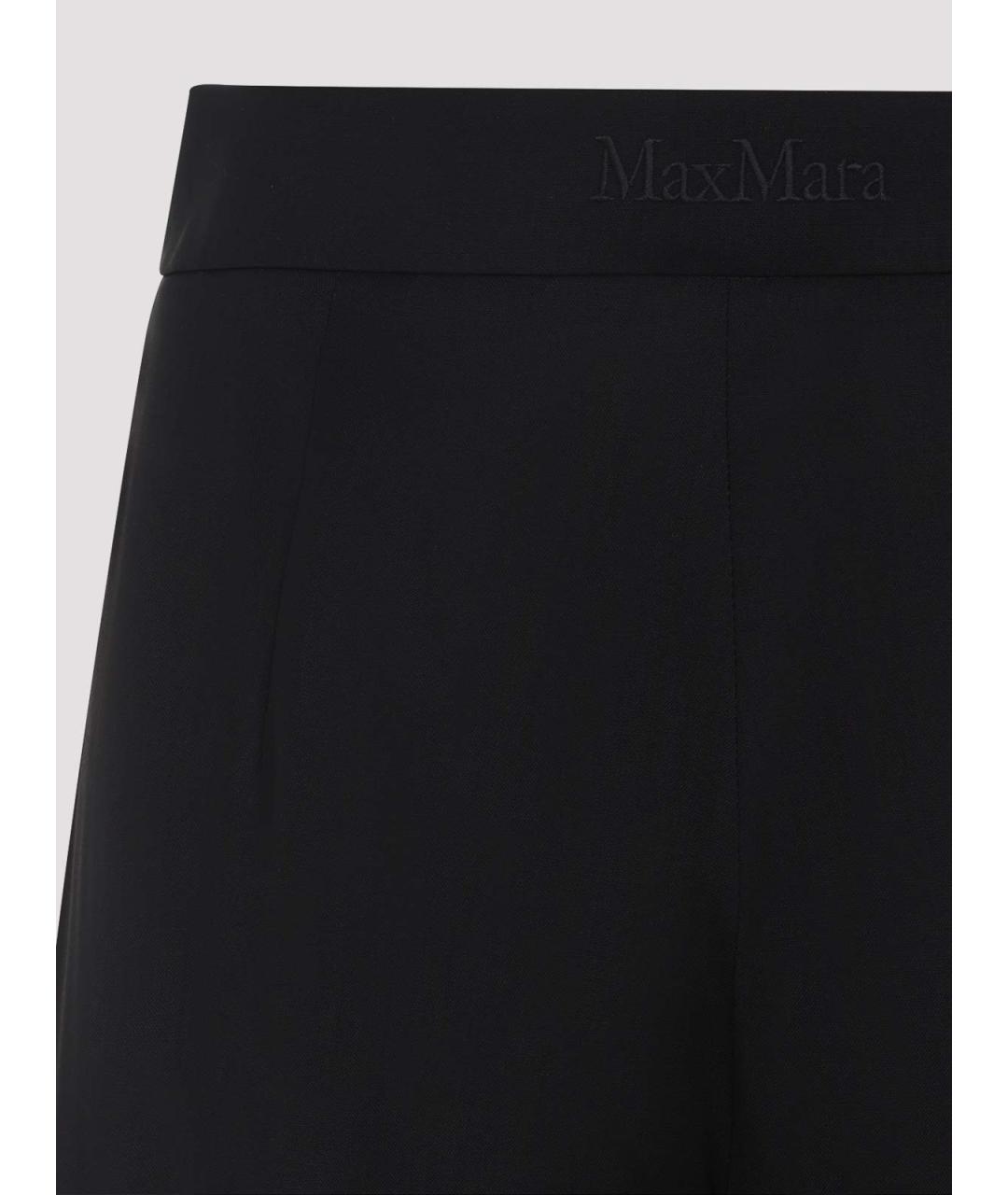 MAX MARA Черные шерстяные брюки широкие, фото 3