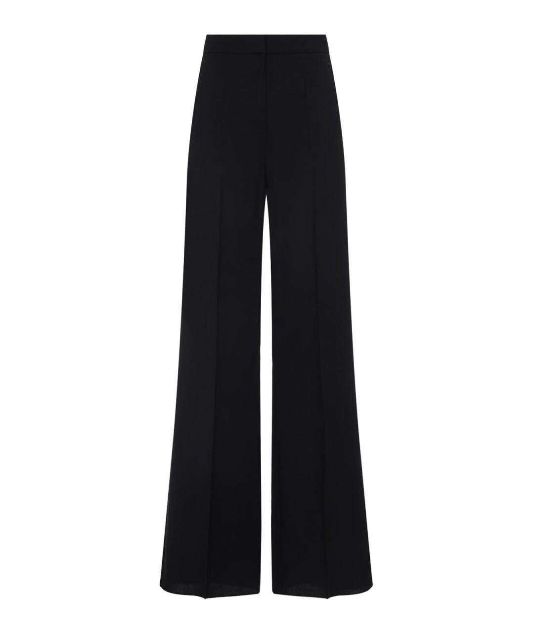 MAX MARA Черные шерстяные брюки широкие, фото 1