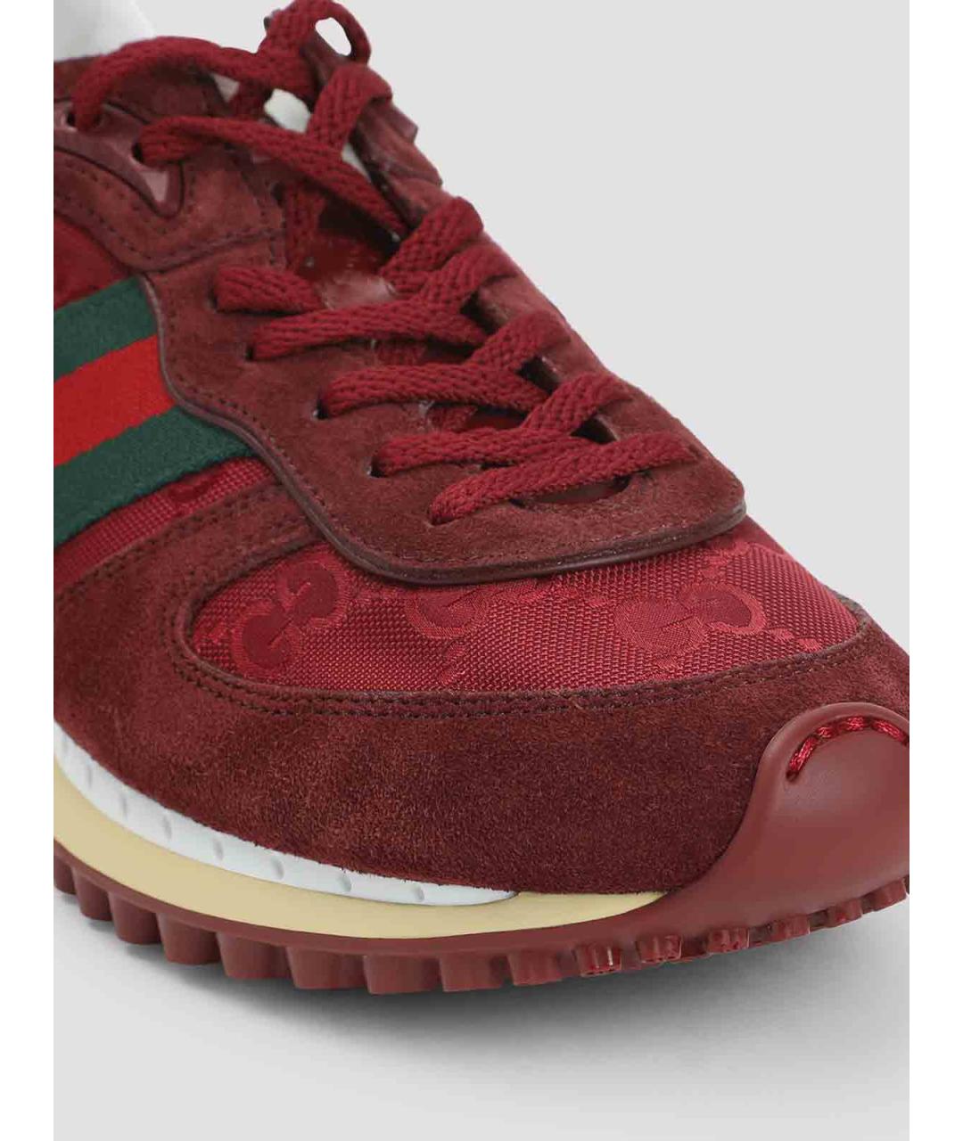 GUCCI Красные текстильные кроссовки, фото 3