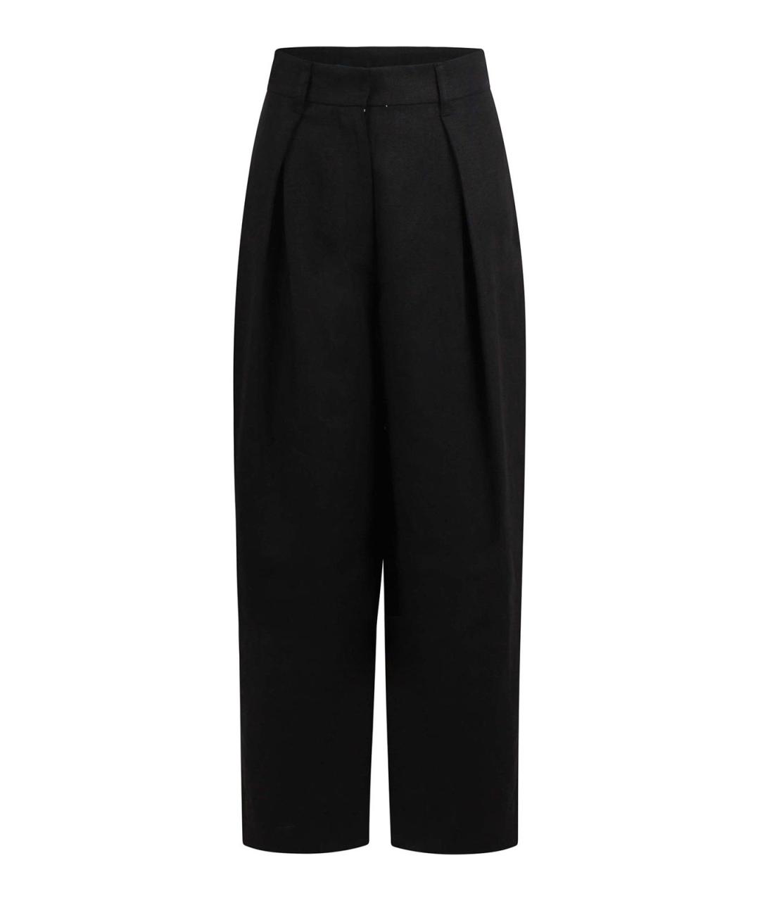 'S MAX MARA Черные льняные прямые брюки, фото 1