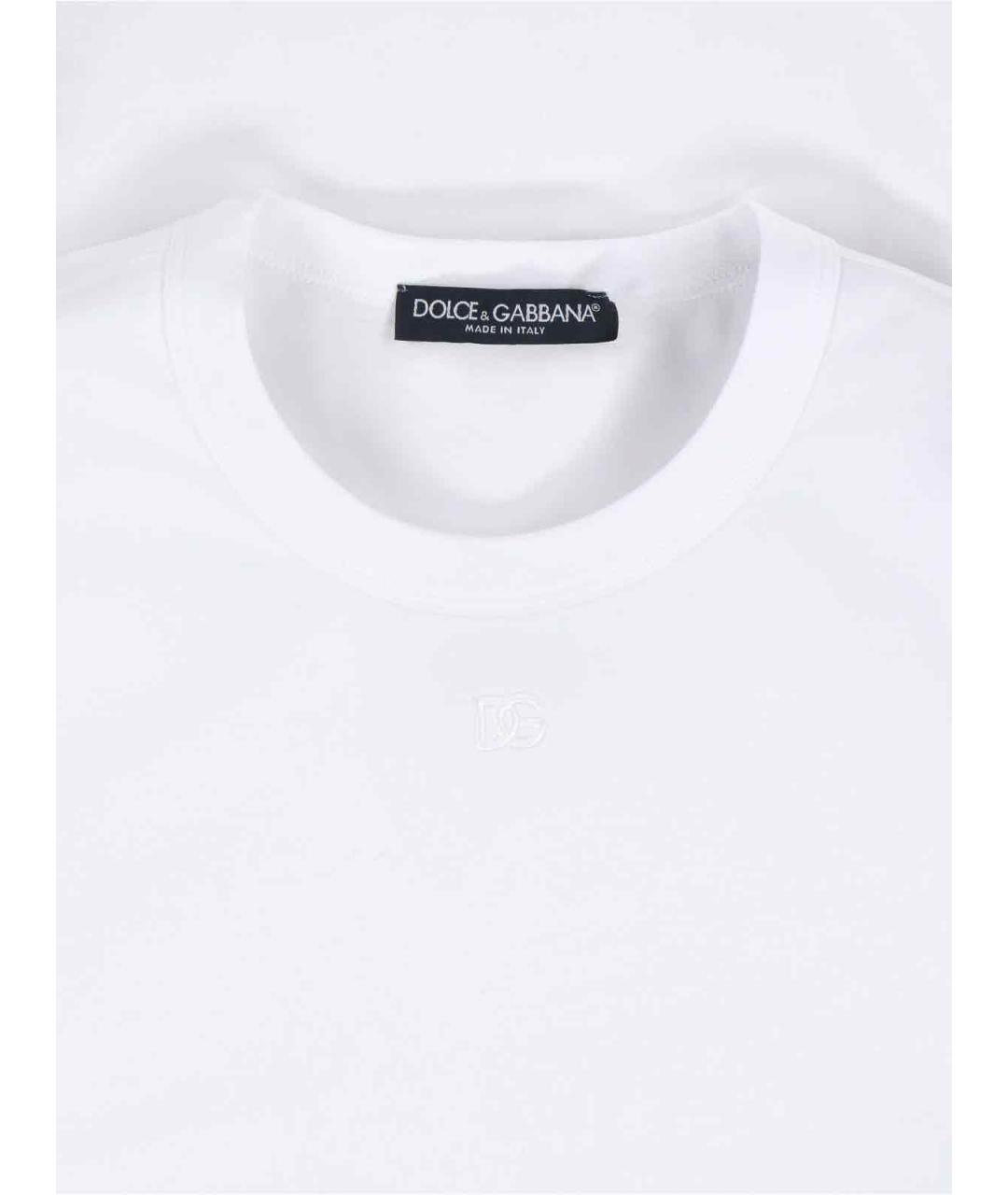 DOLCE&GABBANA Белая хлопковая футболка, фото 3