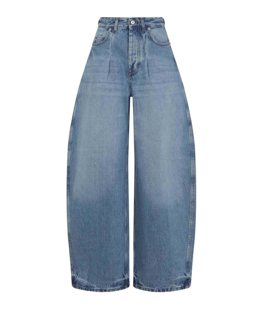 JACQUEMUS Голубые хлопковые прямые джинсы, фото 1
