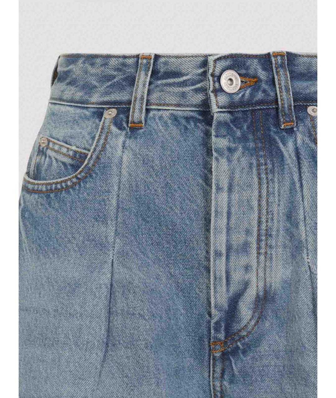JACQUEMUS Голубые хлопковые прямые джинсы, фото 3
