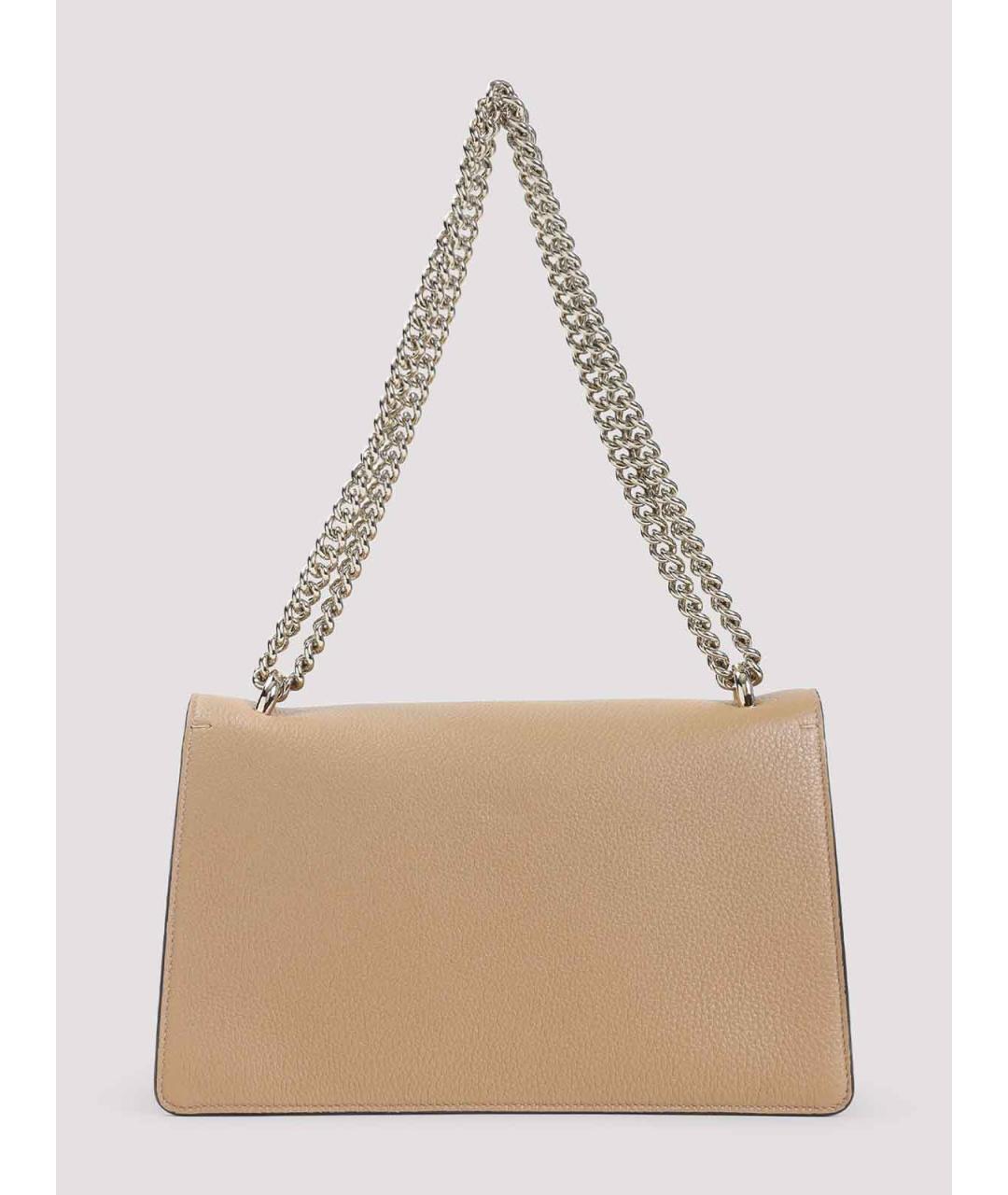 GUCCI Бежевая кожаная сумка через плечо, фото 2