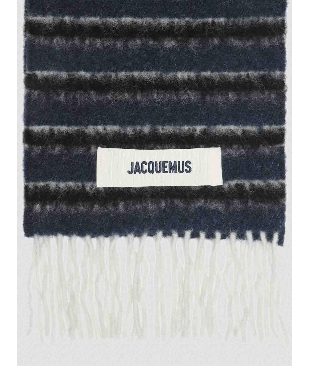 JACQUEMUS Синий шерстяной шарф, фото 2