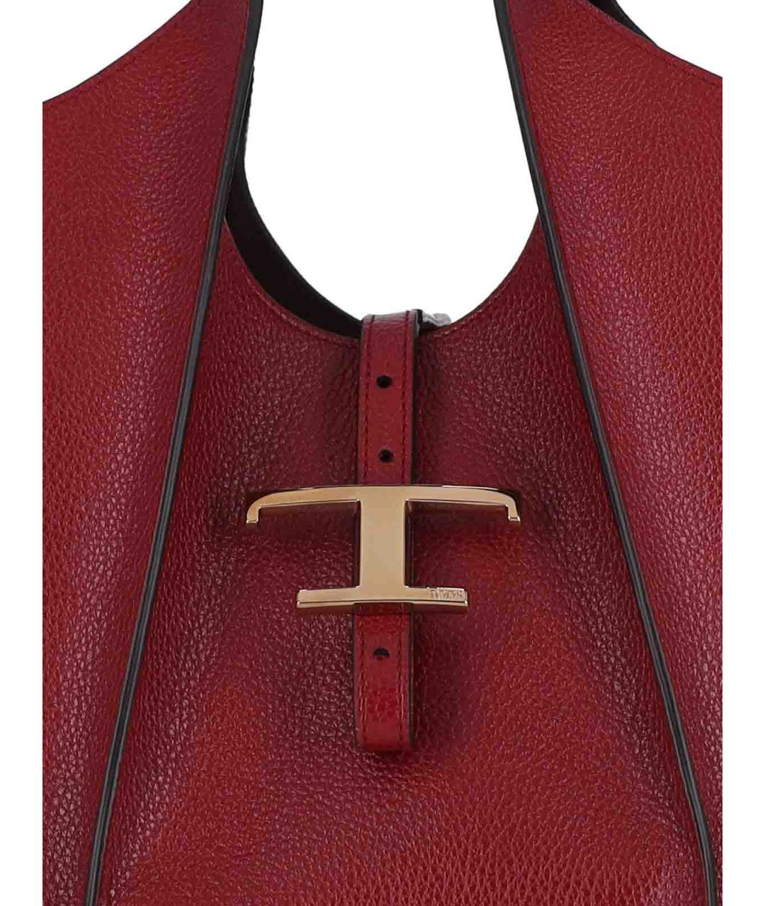 TOD'S Красная кожаная сумка тоут, фото 5
