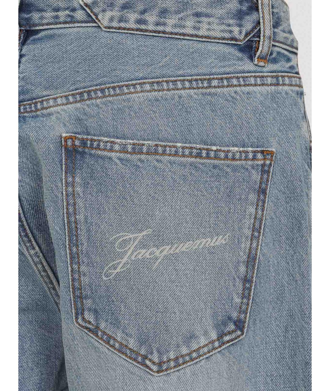 JACQUEMUS Голубые хлопковые джинсы, фото 3