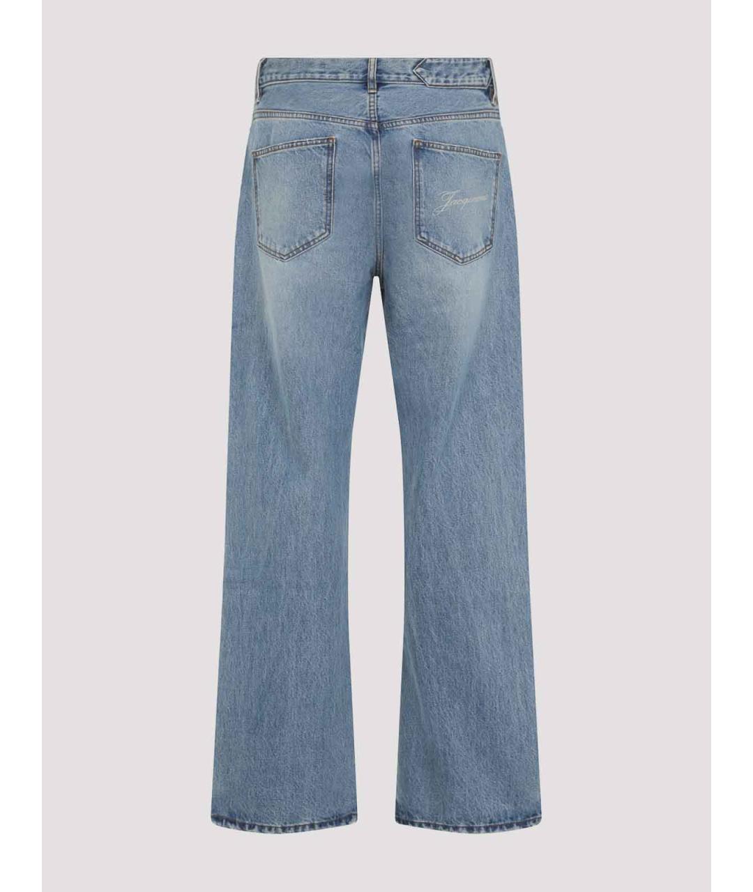 JACQUEMUS Голубые хлопковые джинсы, фото 2