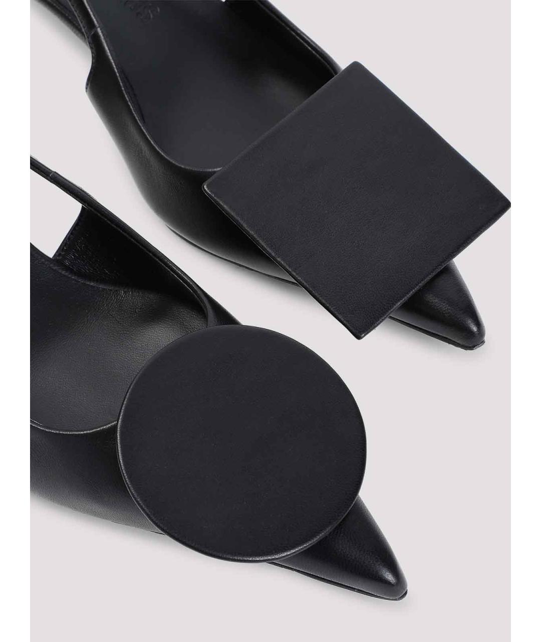 JACQUEMUS Черные кожаные туфли, фото 4