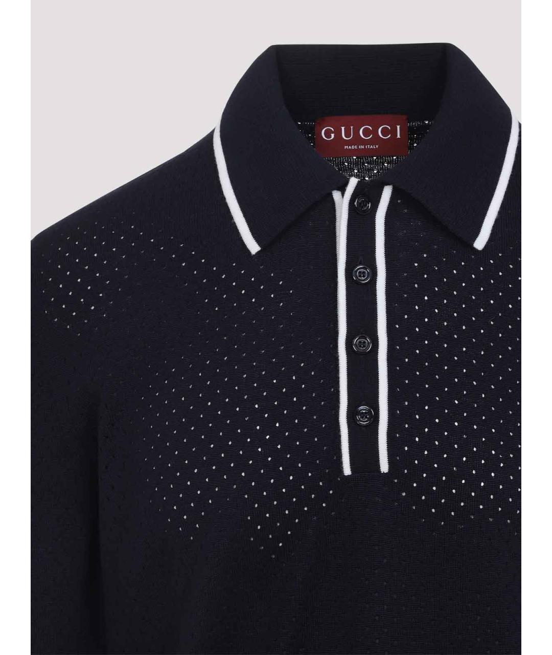 GUCCI Синий шерстяной джемпер / свитер, фото 4