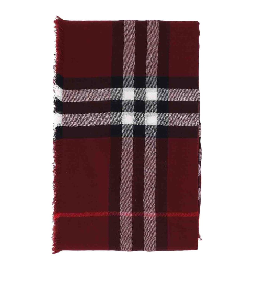 BURBERRY Красный шерстяной шарф, фото 1