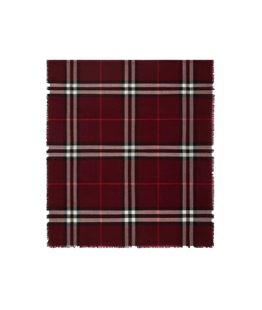 BURBERRY Красный шерстяной шарф, фото 2