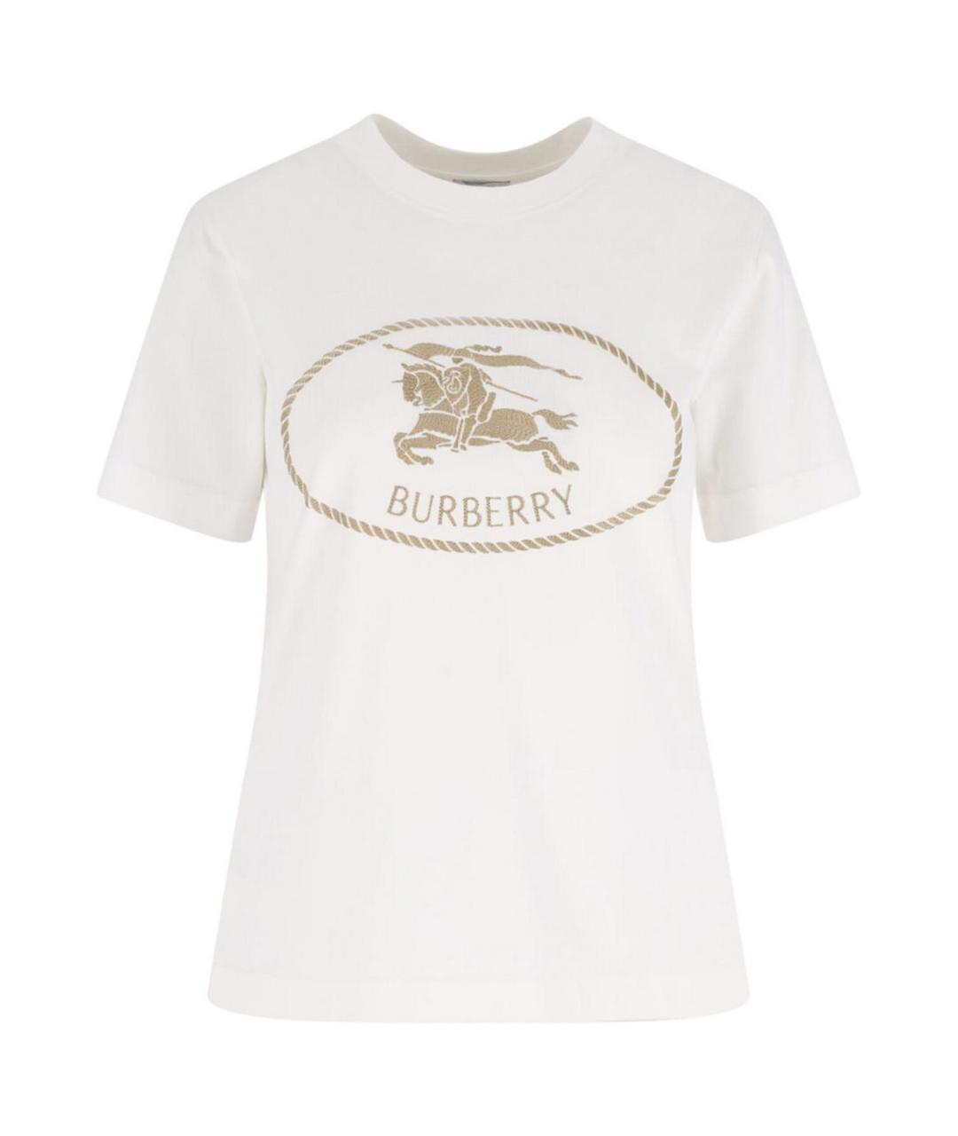 BURBERRY Белая хлопковая футболка, фото 1