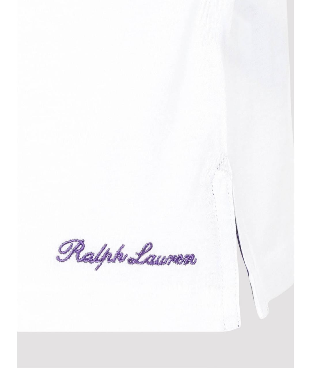 RALPH LAUREN Белая хлопковая футболка, фото 3