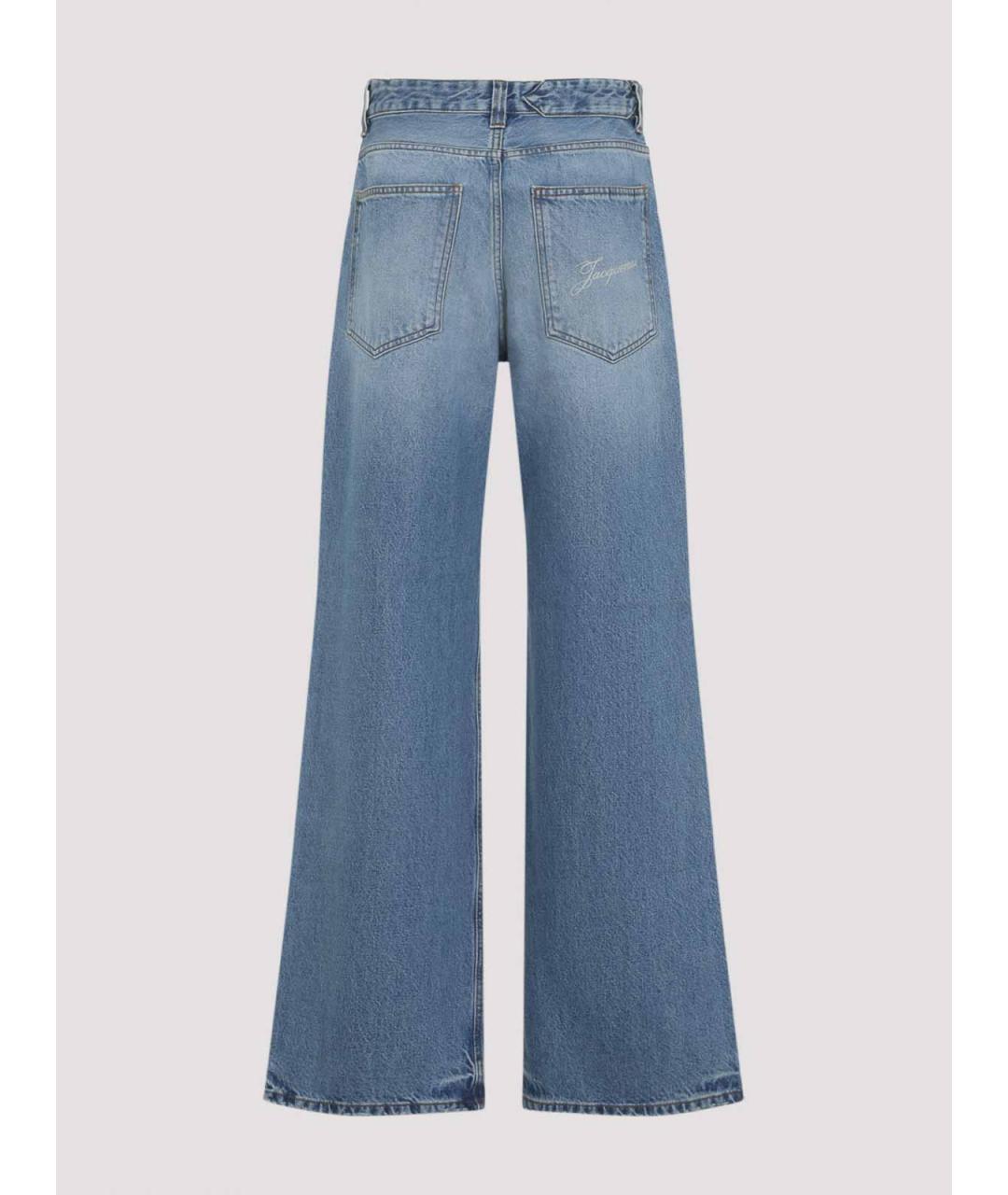 JACQUEMUS Голубые хлопковые джинсы клеш, фото 2