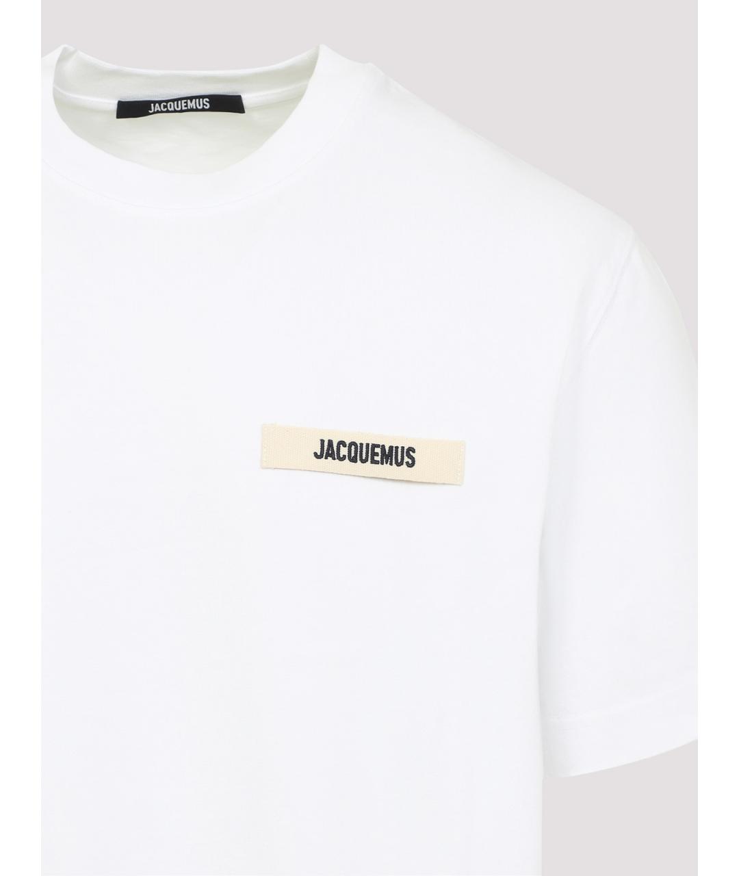 JACQUEMUS Белая хлопковая футболка, фото 3