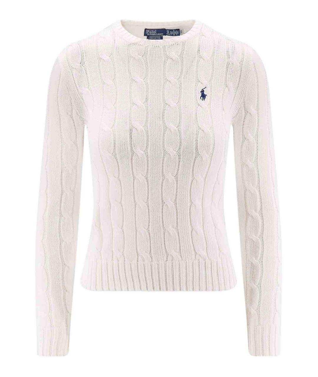 POLO RALPH LAUREN Белый хлопковый джемпер / свитер, фото 1