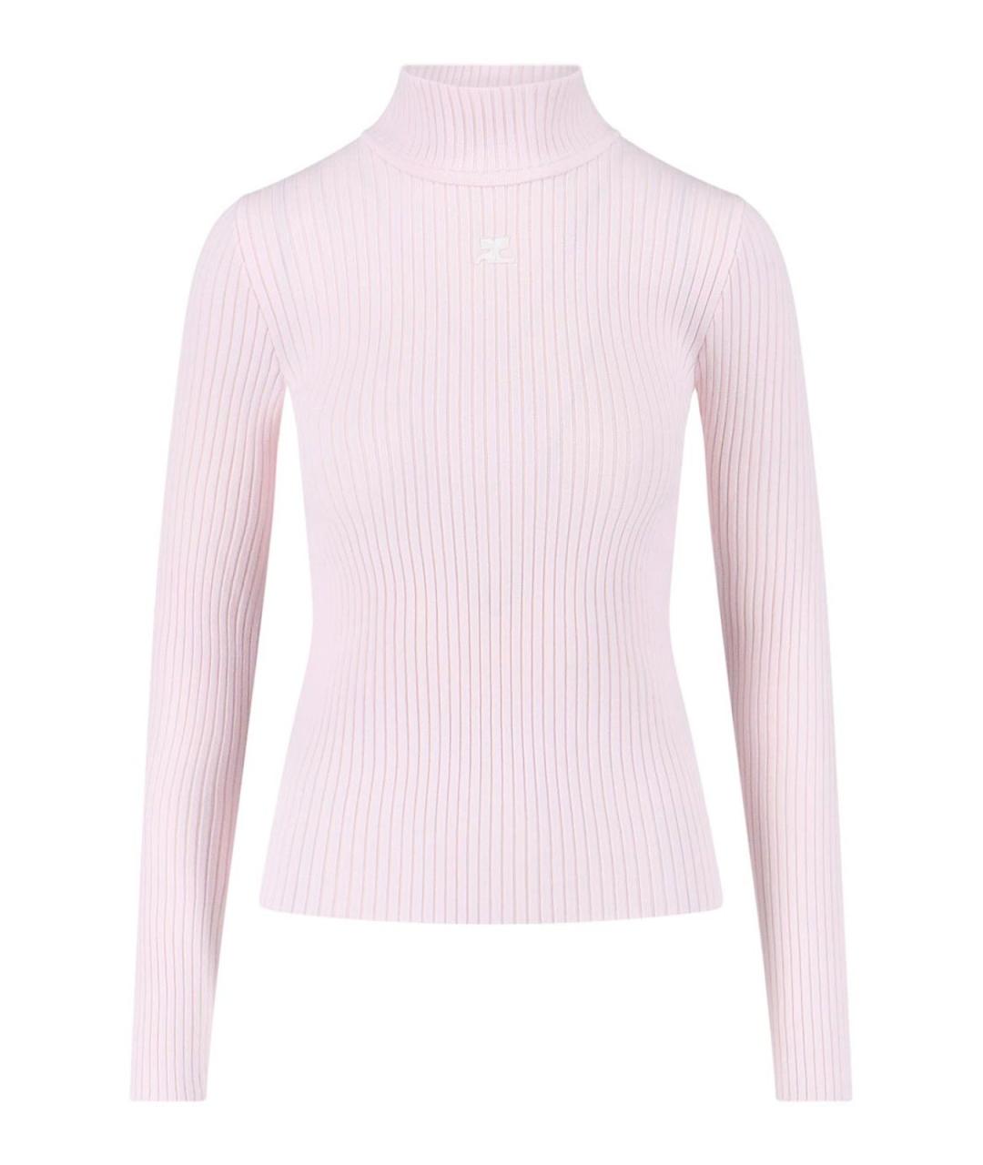 COURREGES Розовая вискозная водолазка, фото 1