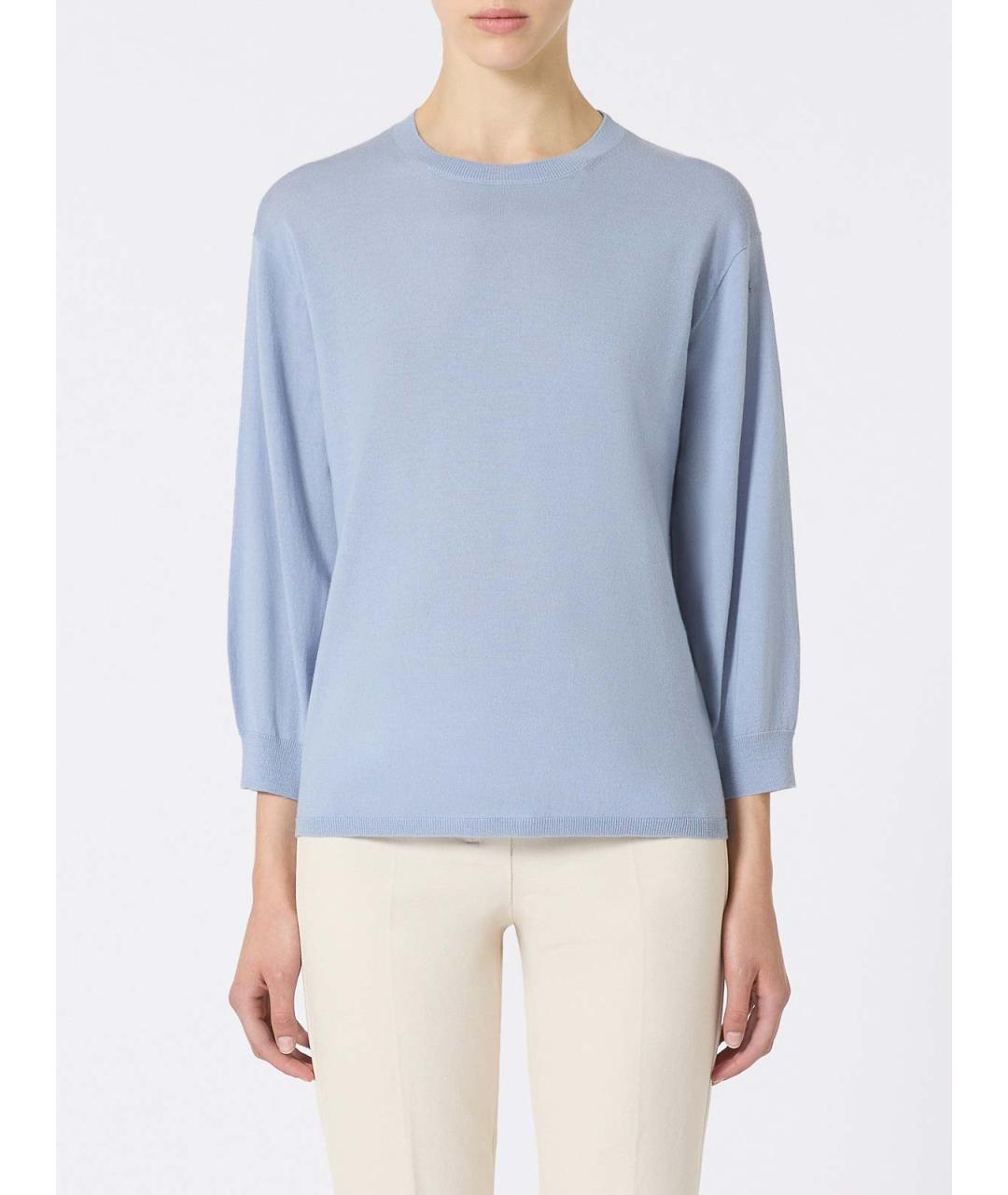 'S MAX MARA Голубой шерстяной джемпер / свитер, фото 2